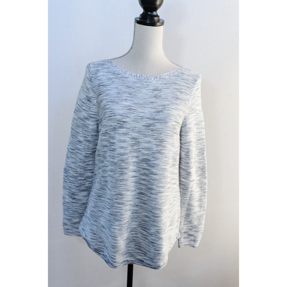 Chico's Sweater M Spacedye Bateau-Neck Pullover Comfy knit casual fall‎